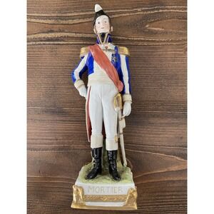 Sitzendorf Porcelain Figurine Mortier Napoleonic Marshal 10" Made in Germany